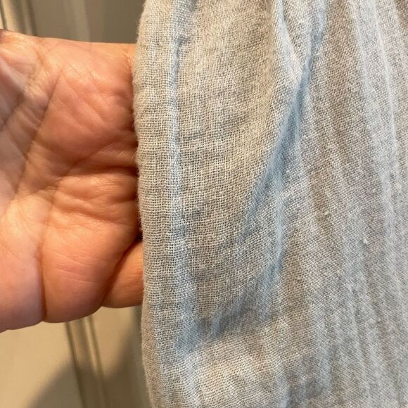 Madewell Short Ruffle Sleeve Easy Mini Dress Pockets Glassware Blue Size Medium - Picture 3 of 8